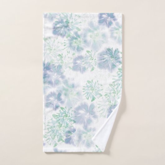 Blaue blühende Blume Blumenmuster Muster der blaue Badhandtuch Set (Handtuch)