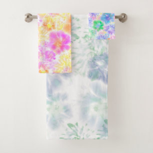 Blaue blühende Blume Blumenmuster Muster der blaue Badhandtuch Set