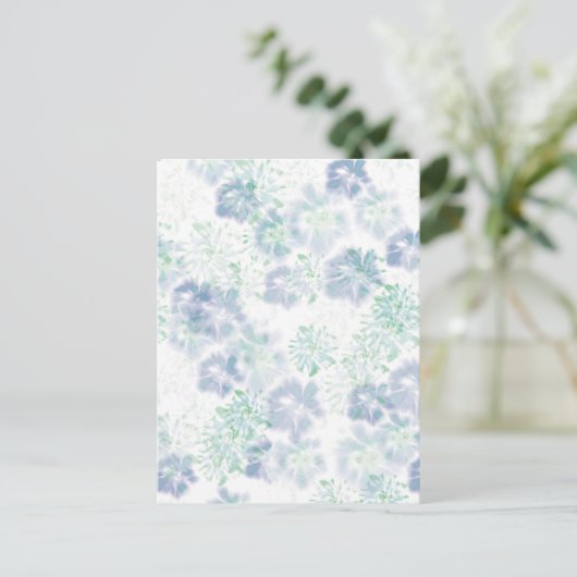 Blaue blühende Blume Blumenmuster Muster der blaue Postkarte (Stehend Vorderseite)