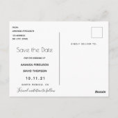 Blaue blühende botanische Hochzeit Retten Sie das Postkarte (Rückseite)