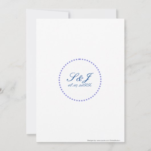 Blaue blühende jüdische Hochzeit Einladung (Rückseite)