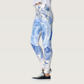 Blaue blühende Leggings für Mädchen Stilelemente (Links)