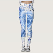 Blaue blühende Leggings für Mädchen Stilelemente (Vorderseite)
