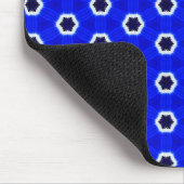 Blaue Blume Abstraktes Muster Mousepad (Ecke)