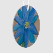 Blaue Blume Acrylic Ornament (Vorderseite)