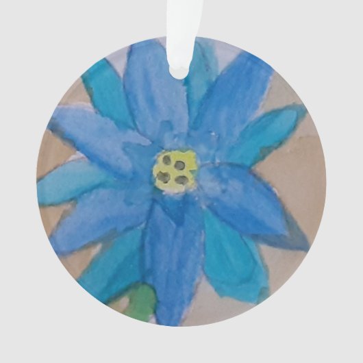 Blaue Blume Acrylic Ornament (Vorderseite)