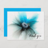 blaue Blume/Alkoholfarbe Dankeskarte (Vorne/Hinten)