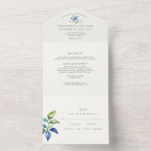 Blaue Blume All In One Einladung (Innen Boden)