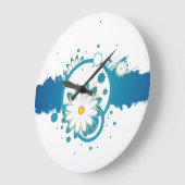 Blaue Blume - Anstrich der Klappenhalterung Große Wanduhr (Winkel)