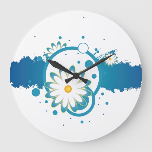 Blaue Blume - Anstrich der Klappenhalterung Große Wanduhr (Vorderseite)