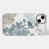 Blaue Blume Aquarell Naturboho sauber Case-Mate iPhone Hülle (Rückseite (Horizontal))