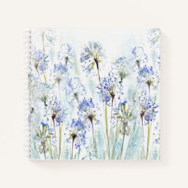 Blaue Blume Aquarellzeichnung Notizblock