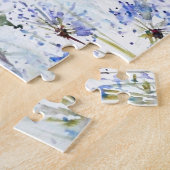 Blaue Blume Aquarellzeichnung Puzzle (Seite)