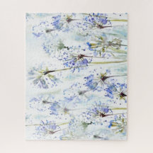 Blaue Blume Aquarellzeichnung