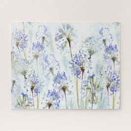 Blaue Blume Aquarellzeichnung Puzzle