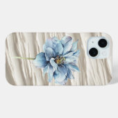 Blaue Blume auf Abstrakten Elfenbeingewebe Case-Mate iPhone Hülle (Rückseite (Horizontal))
