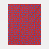 Blaue Blume auf Rot Fleecedecke (Vorderseite)