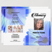 Blaue Blume-Beerdigungsvorlage (Vorne/Hinten)