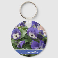 Blaue Blume Blumenfrauen Schlüsselring