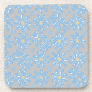 Blaue Blume Blumenmuster - Untersetzer