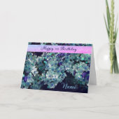 Blaue Blume Blüten Personalisiert Geburtstag Karte (Vorderseite)