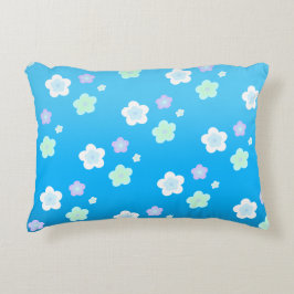 Blaue Blume Blütenfarbenes Muster Dekokissen