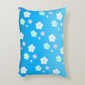 Blaue Blume Blütenfarbenes Muster Dekokissen (Vorderseite(Vertikal))