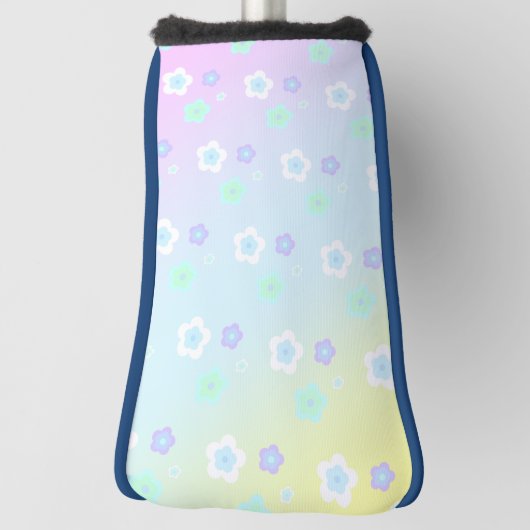 Blaue Blume Blütenfarbenes Muster Golf Headcover (Rotieren 90)