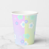 Blaue Blume Blütenfarbenes Muster Pappbecher (Rechts)