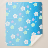 Blaue Blume Blütenfarbenes Muster Sherpadecke (Vorderseite)