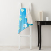 Blaue Blume Blütenfarbenes Muster Sherpadecke (Beispiel)