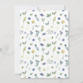 Blaue Blume Böhmische Hochzeit Einladung (Rückseite)