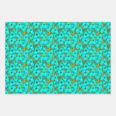 Blaue Blume Botanisches Blumenmuster Geschenkpapier Set (Vorderseite 2)