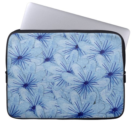 Blaue Blume Bouquet Laptopschutzhülle (Vorderseite)