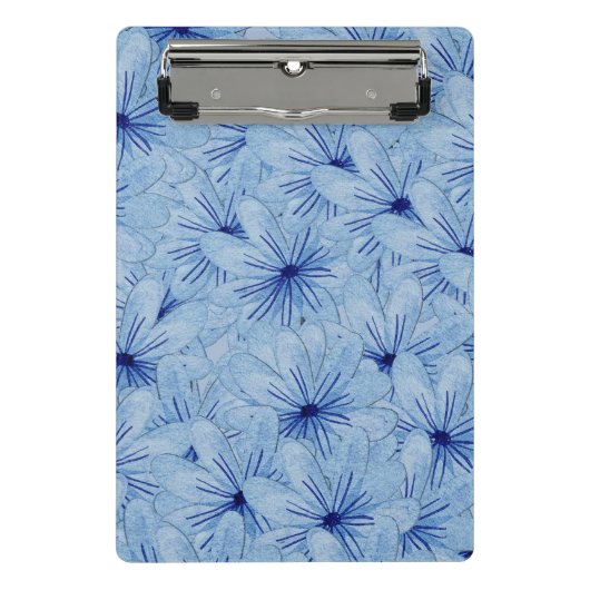 Blaue Blume Bouquet Mini Klemmbrett (Vorderseite)