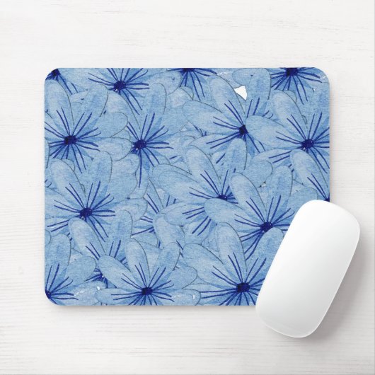 Blaue Blume Bouquet Mousepad (Mit Mouse)