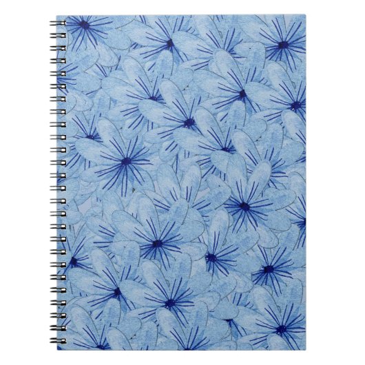 Blaue Blume Bouquet Notizblock (Vorderseite)
