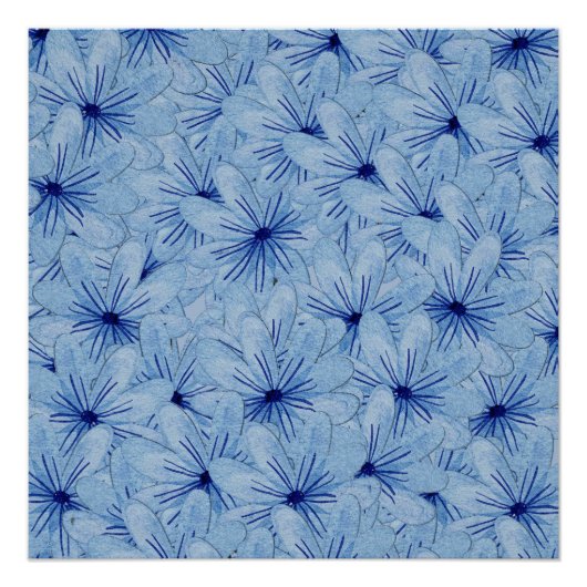 Blaue Blume Bouquet Poster (Vorderseite)
