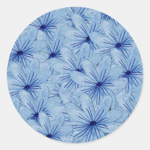 Blaue Blume Bouquet Runder Aufkleber