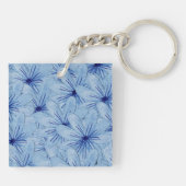 Blaue Blume Bouquet Schlüsselanhänger (Rückseite)
