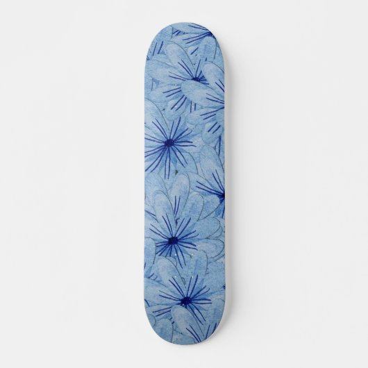 Blaue Blume Bouquet Skateboard (Vorne)