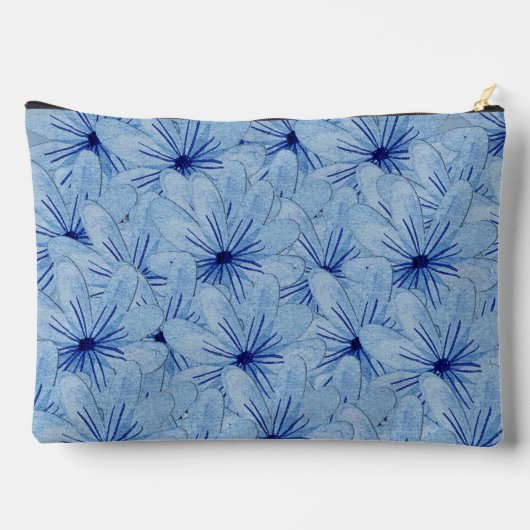 Blaue Blume Bouquet Zubehörtasche (Rückseite)