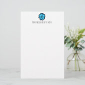 Blaue Blume Briefpapier (Stehend Vorderseite)