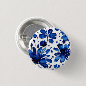 Blaue Blume Button (Vorne & Hinten)