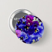 Blaue Blume Button (Vorne & Hinten)