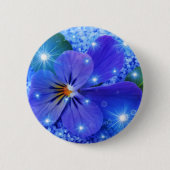 blaue Blume Button (Vorderseite)