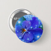 blaue Blume Button (Vorne & Hinten)
