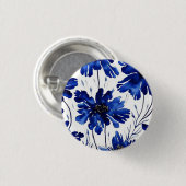 Blaue Blume Button (Vorne & Hinten)