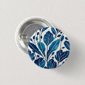 Blaue Blume Button (Vorne & Hinten)