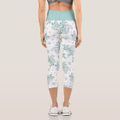 Blaue Blume Capri Leggings (Rückseite)